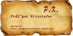 Prágai Krisztofer névjegykártya